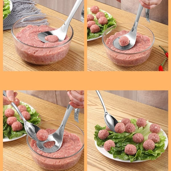 🏆 Offre spéciale du dernier jour :16.99€ ! 🍡 1 achetés 1 offerts 🍨 Cuillère à boulettes inox – Démoulage facile, polyvalente pour viande, poisson🧁👌