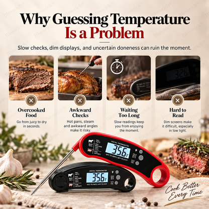 Thermomètre numérique à lecture instantanée pour viande