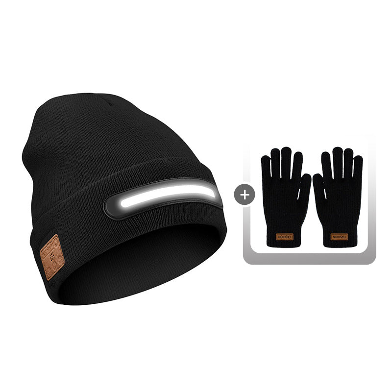🎄 Promotion Exceptionnelle de Noël🎁Bonnet Bluetooth rechargeable avec lampe intégrée