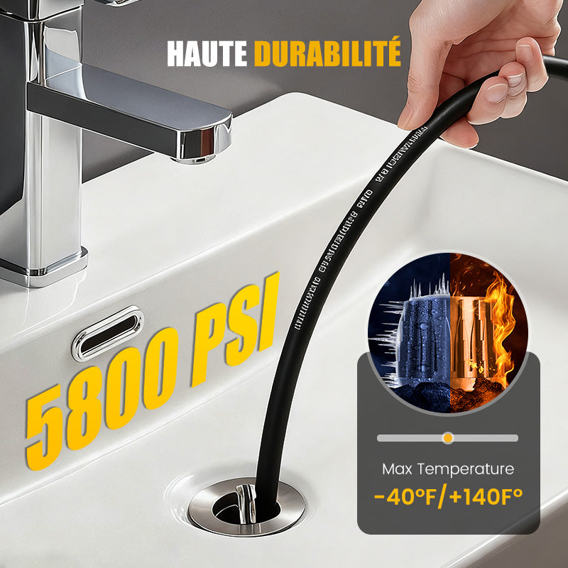 💦 50% DE RÉDUCTION ! 🚿 Kit de Nettoyage Haute Pression 5800 PSI pour Égouts - Buse Rotative et Flexible Renforcé pour Déboucher les Canalisations 🛠️✨