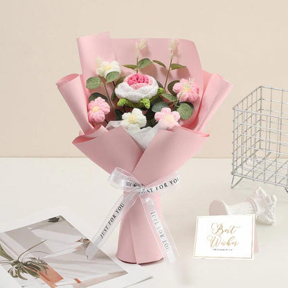 🌸 50 % DE RÉDUCTION ! 🎉 Bouquet de fleurs délicates au crochet fait main – Design réaliste, durable et parfait pour la décoration intérieure ou comme cadeau ✨