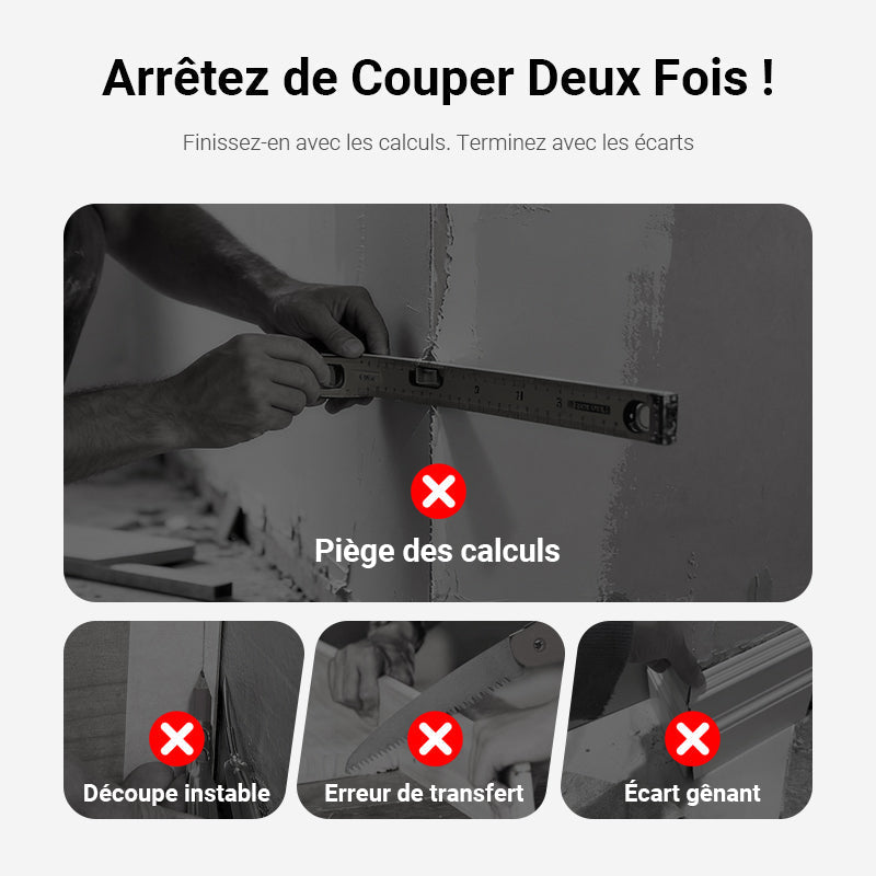 🔈🔈 50% DE RÉDUCTION ! ✨ Outil 2-en-1 Mesure et Coupe - Précision Maximale, Gain de Temps pour Bricolage et Menuiserie 📐