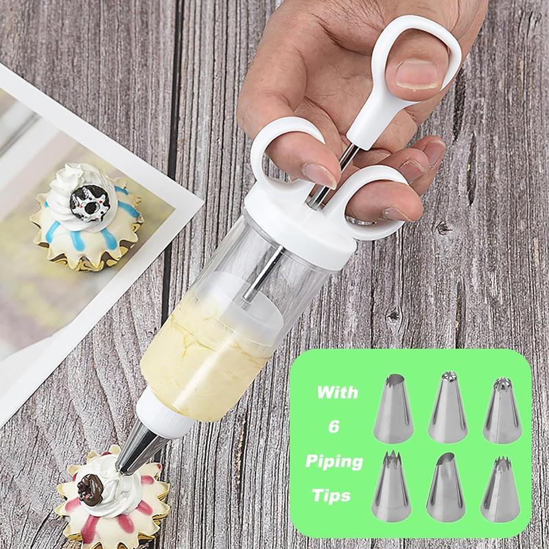 📢📢50% DE RÉDUCTION !! ⏰ Kit Pistolet à Décorer les Gâteaux en Inox – Set Complet avec 18 Embouts & Douilles – Décorez l’Intérieur & l’Extérieur.