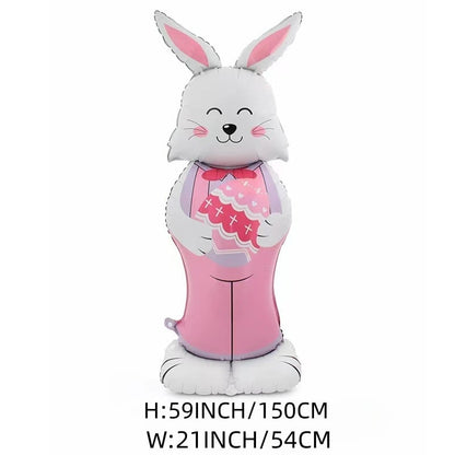 🐰 58% DE RÉDUCTION ! 🎉 Ballons 3D sur Pied pour Pâques – Géants Lapin/Carotte/Poussin/Œuf – Décoration Festive, Gonflage à l'Air & Parfait pour Enfants/Jardin 🌷