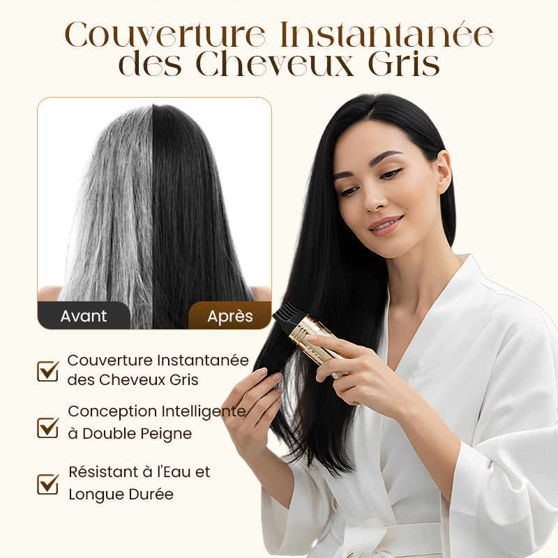 🔥 DERNIERES HEURES – 50% DE RÉDUCTION ! Peigne Colorant 2 en 1 pour Cheveux Gris – Sans Chimie, Sans Taches, Résistant à l’Eau