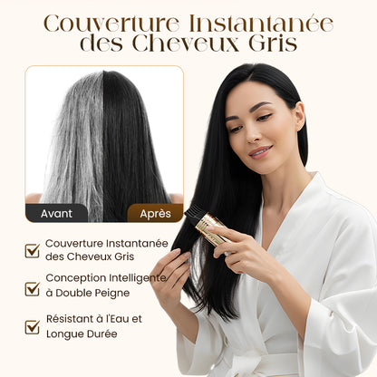 🔥 DERNIERES HEURES – 50% DE RÉDUCTION ! Peigne Colorant 2 en 1 pour Cheveux Gris – Sans Chimie, Sans Taches, Résistant à l’Eau