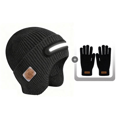 🎄 Promotion Exceptionnelle de Noël🎁Bonnet Bluetooth rechargeable avec lampe intégrée