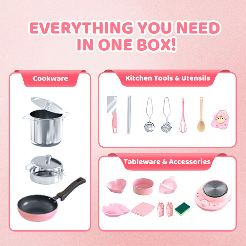 🎁[Meilleur cadeau pour enfant]🍳Mini cuisine jouet pour enfants - Set de 22 pièces