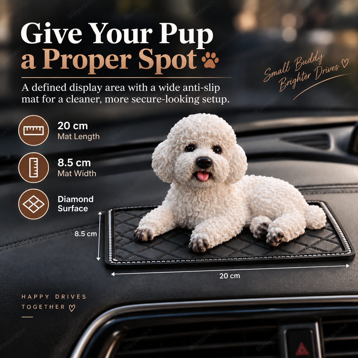 Décoration de voiture « Caniche » – La touche la plus mignonne pour votre tableau de bord 🐶✨
