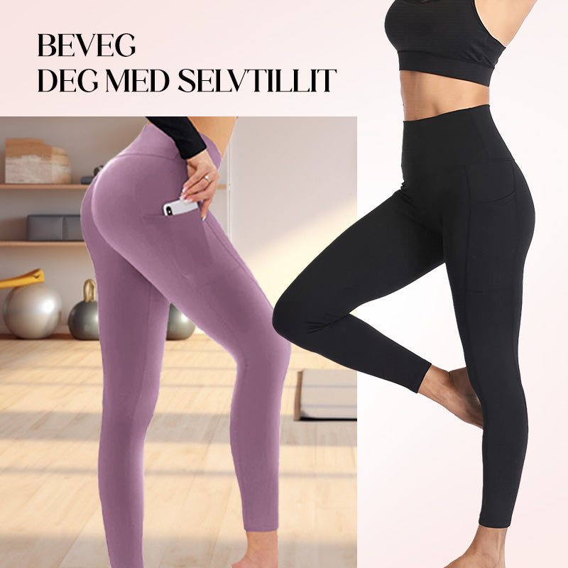 Leggings de yoga à taille haute avec renfort au niveau des fesses, contrôle abdominal et poche latérale