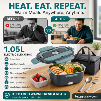 🎉 FLASH SALE 2027 – 50 % DE RÉDUCTION ! 🍱 Boîte repas chauffante électrique portable 2-en-1 – 12 V voiture et 230 V maison – double usage, 1,5 L en acier inoxydable 🔌