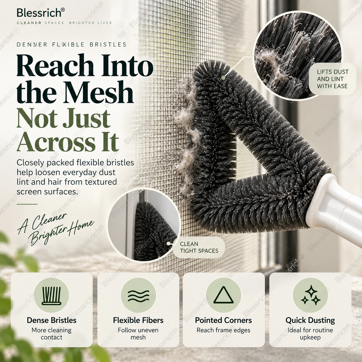 Brosse triangulaire pour nettoyer les écrans