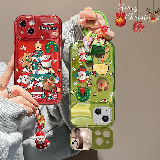 🎅Vente de Noël🎊 - 50% de réduction💥Arbre de Noël pendentif Flip Mirror Case Cover Étui pour iPhone