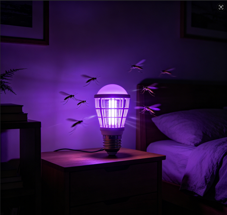 Ampoule anti-moustiques à LED – Culot à vis E27, pour usage intérieur/extérieur