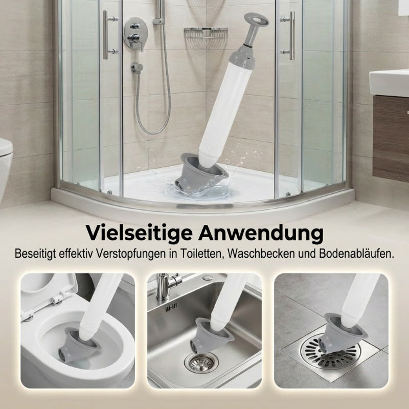 💎 Déboucheur haute pression pour toilettes à usage domestique – Élimination immédiate des bouchons, sans produits chimiques, sans saleté !