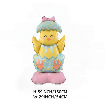 🐰 58% DE RÉDUCTION ! 🎉 Ballons 3D sur Pied pour Pâques – Géants Lapin/Carotte/Poussin/Œuf – Décoration Festive, Gonflage à l'Air & Parfait pour Enfants/Jardin 🌷