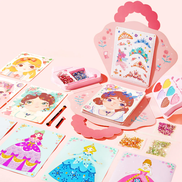 🔥Soldes exceptionnels 50 % de réduction💝Ensemble de jeu 3 en 1 pour habiller et maquiller une princesse💅