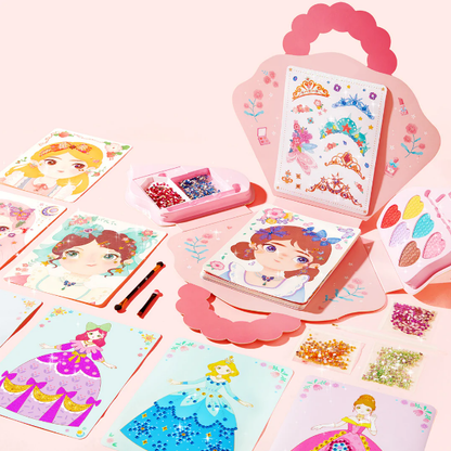 🔥Soldes exceptionnels 50 % de réduction💝Ensemble de jeu 3 en 1 pour habiller et maquiller une princesse💅