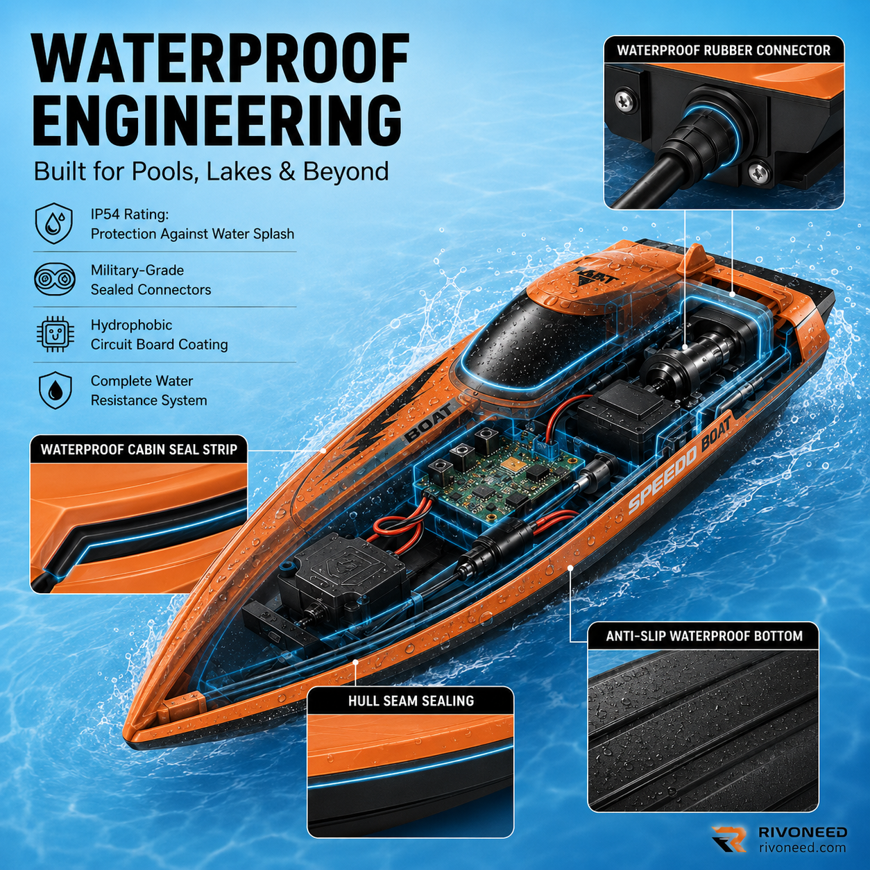 🎮 🚢 MOITIÉ PRIX ! Bateau radiocommandé 2,4 GHz haute vitesse avec double moteur