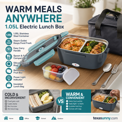 🎉 FLASH SALE 2027 – 50 % DE RÉDUCTION ! 🍱 Boîte repas chauffante électrique portable 2-en-1 – 12 V voiture et 230 V maison – double usage, 1,5 L en acier inoxydable 🔌