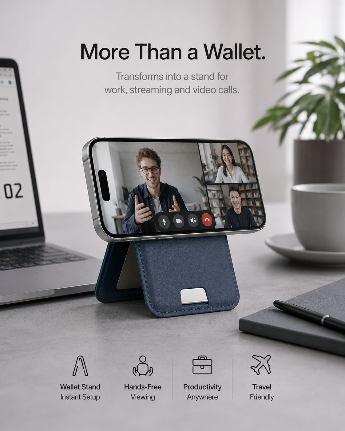 🔥Plus de 50 000 vendus !🔥 Portefeuille intelligent MagSafe en cuir nappa véritable – avec Apple Find My™ et Google Find Hub™, protection RFID et chargement sans fil.