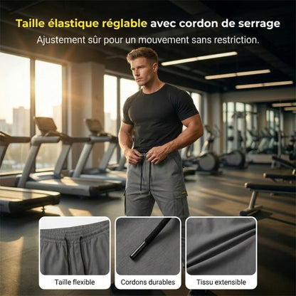 👖 PROMO LIMITÉE 50% DE RÉDUCTION ! ✨ Pantalon Cargo Jogger – Polyester, Taille Réglable, Poches ✨