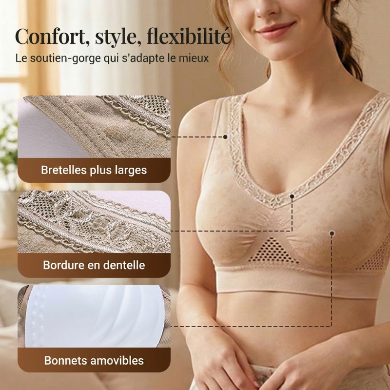 ⏳Spécial à durée limitée⏰Soutien-gorge sans armatures en dentelle à maintien élevé pour femme👙