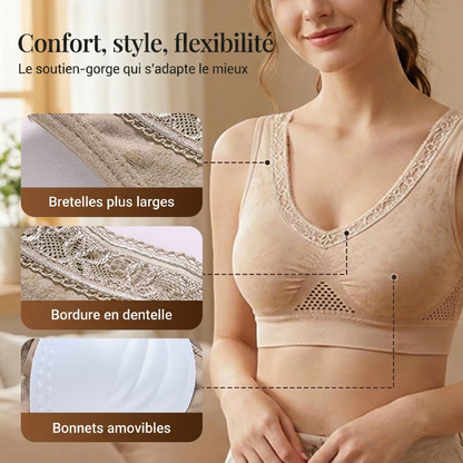 ⏳Spécial à durée limitée⏰Soutien-gorge sans armatures en dentelle à maintien élevé pour femme👙