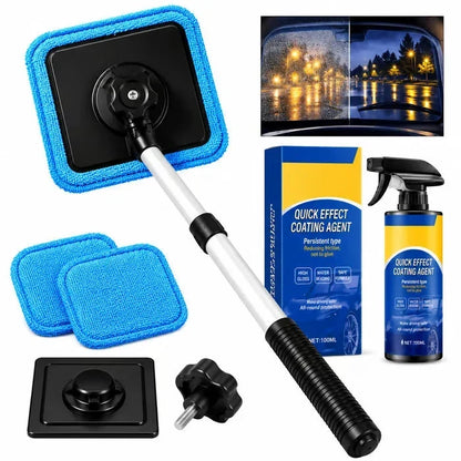 Nettoyant magnétique double face pour vitres de voiture | Kit de nettoyage sans traces pour vitres automobiles