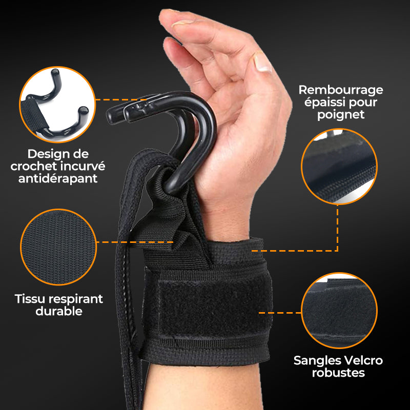 💎 49% DE RÉDUCTION ! 💎 Sangles de Poignet Robustes à Crochets pour Haltérophilie – Prise Ultrasécurisée, Confort Maximal & Support Musculaire Intensif