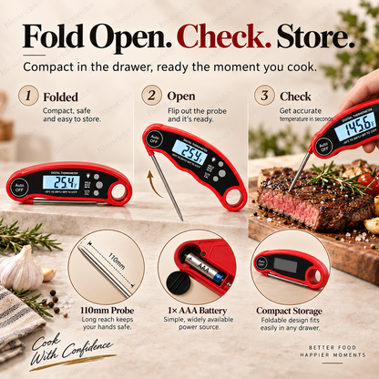 Thermomètre numérique à lecture instantanée pour viande