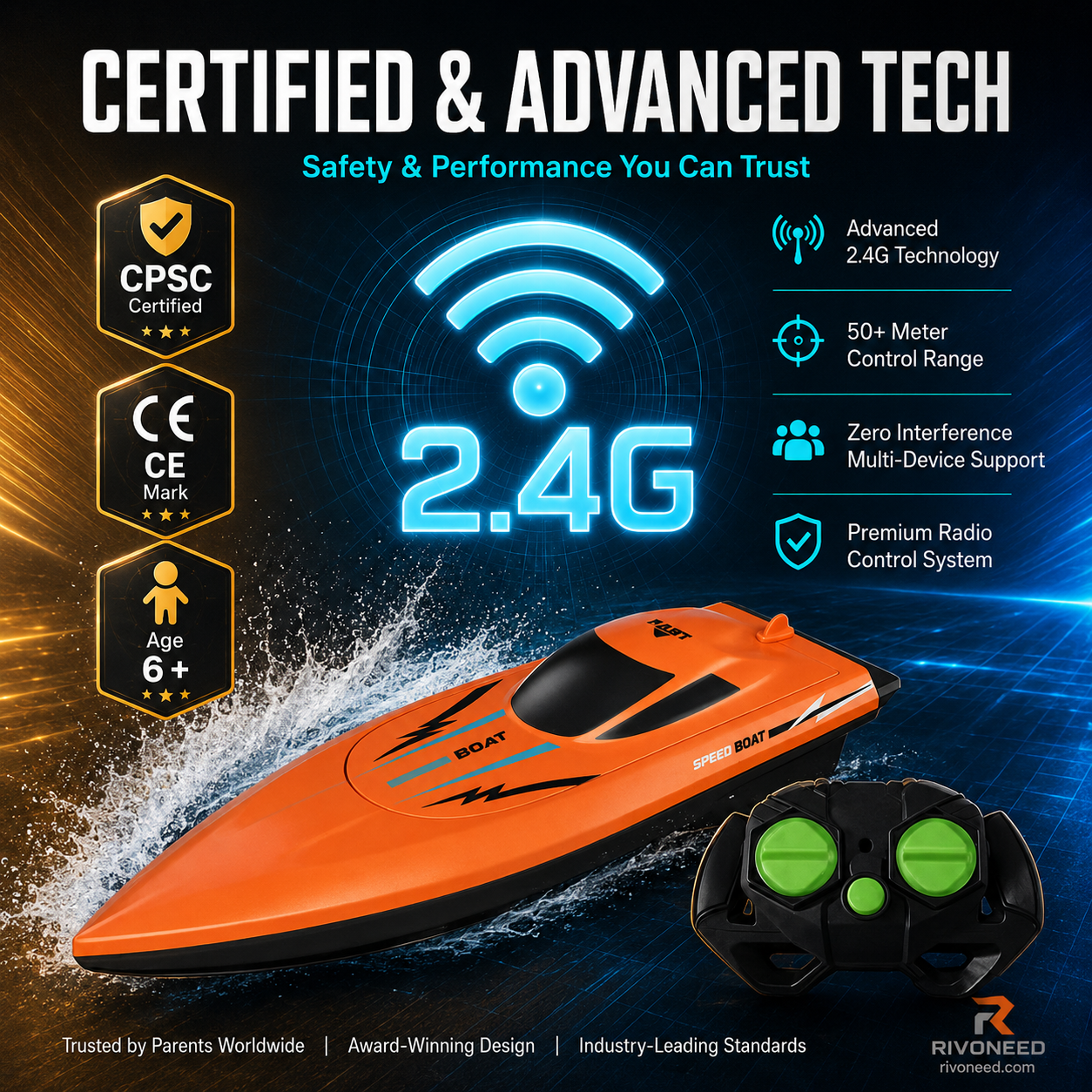 🎮 🚢 MOITIÉ PRIX ! Bateau radiocommandé 2,4 GHz haute vitesse avec double moteur