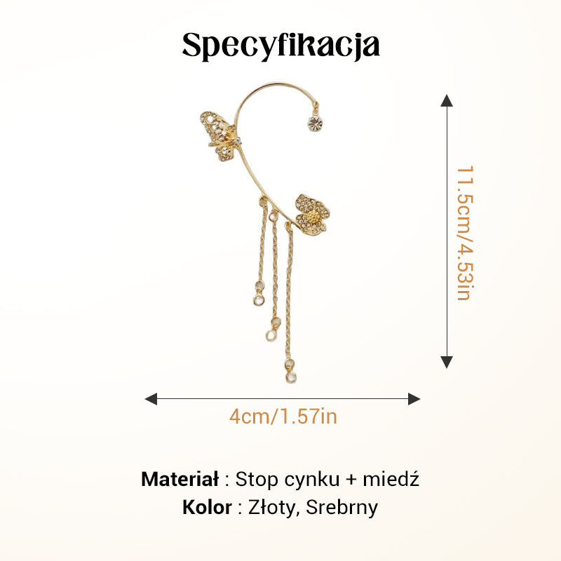 ✨🦋Boucles d'oreilles avec zircone et pompons en forme de papillons