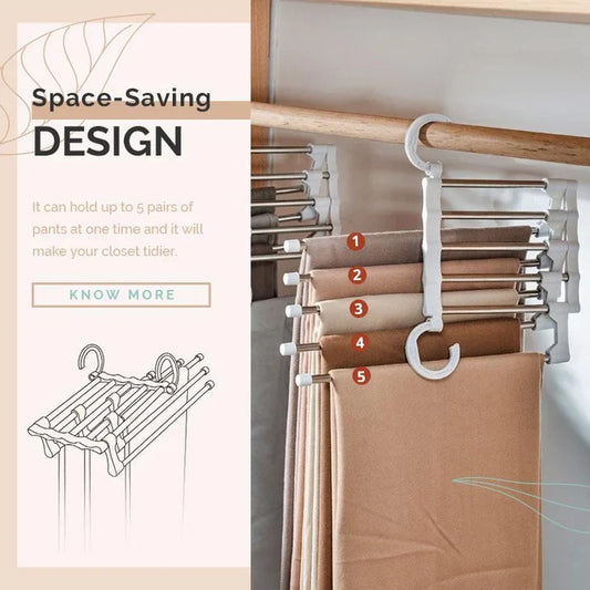 👑✨ Porte-Pantalons Multifonctionnel – Gain de Place et Pratique 🌟🏆