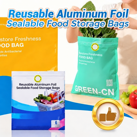 🥡 Sacs de conservation d'aliments réutilisables en feuille d'aluminium scellables 🔒✨ ♻️🛒 avec fonction de compression sous vide
