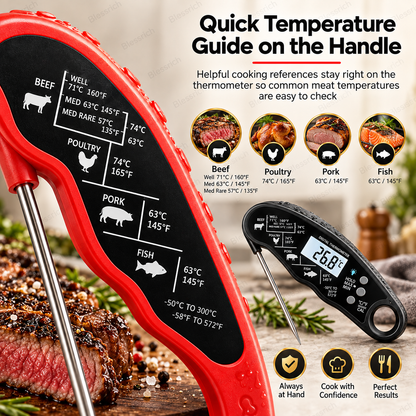 Thermomètre numérique à lecture instantanée pour viande
