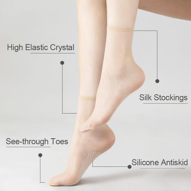💞 Chaussettes en soie cristalline antidérapantes et invisibles (Super promotion ⛄ ACHETEZ-EN 2 ET BÉNÉFICIEZ DE 5 % DE RÉDUCTION)