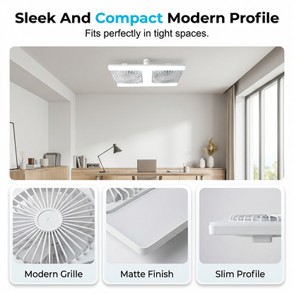 📢📢50 % DE RÉDUCTION !! ⏰Ventilateur de plafond à double tête avec lumière LED – design moderne avec télécommande pour salon et chambre