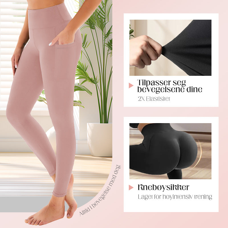 Leggings de yoga à taille haute avec renfort au niveau des fesses, contrôle abdominal et poche latérale