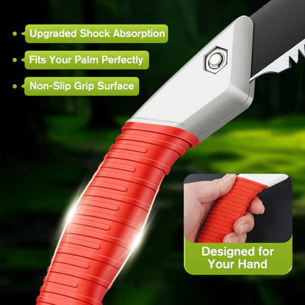 📢📢50% de réduction ! 🔥 Scie d’élagage universelle en acier SK5 – Lame tranchante, poignée ergonomique & fourreau inclus, idéale pour tous les arbres ! 🌳