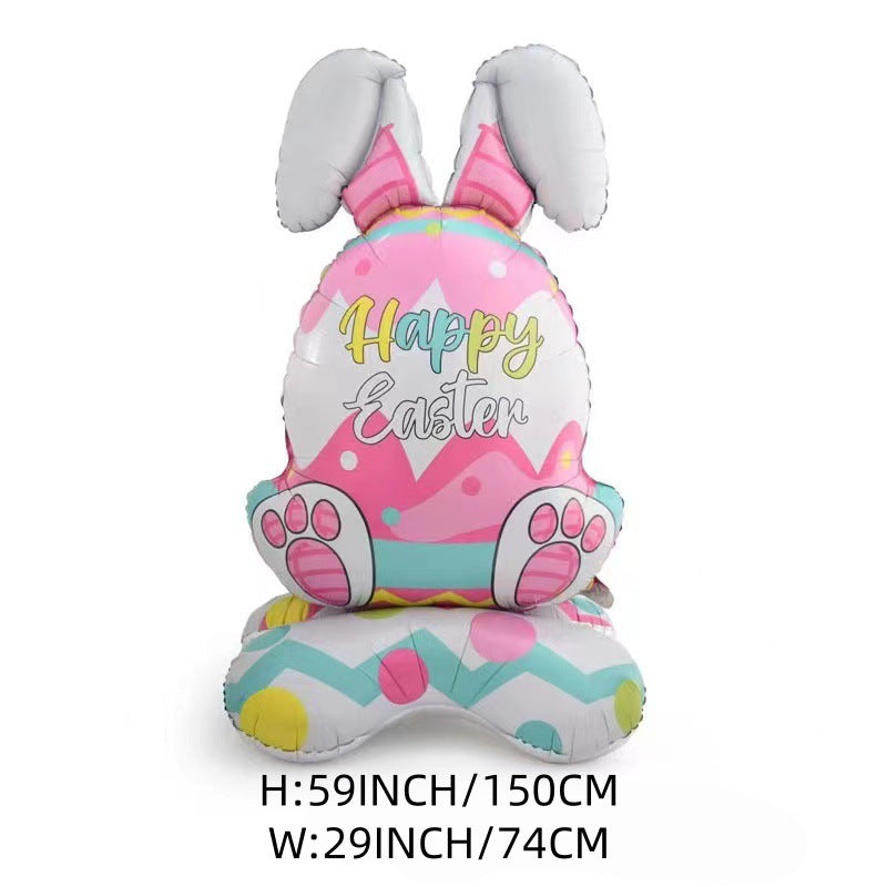 🐰 58% DE RÉDUCTION ! 🎉 Ballons 3D sur Pied pour Pâques – Géants Lapin/Carotte/Poussin/Œuf – Décoration Festive, Gonflage à l'Air & Parfait pour Enfants/Jardin 🌷
