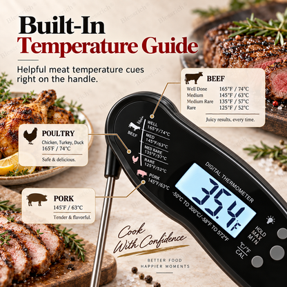 Thermomètre numérique à lecture instantanée pour viande
