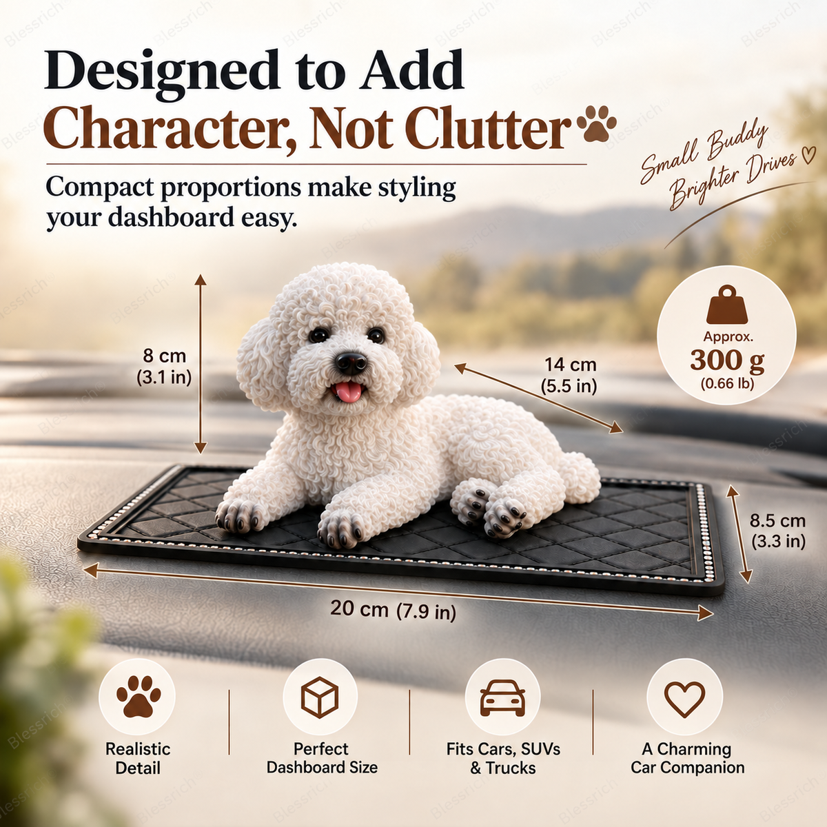 Décoration de voiture « Caniche » – La touche la plus mignonne pour votre tableau de bord 🐶✨