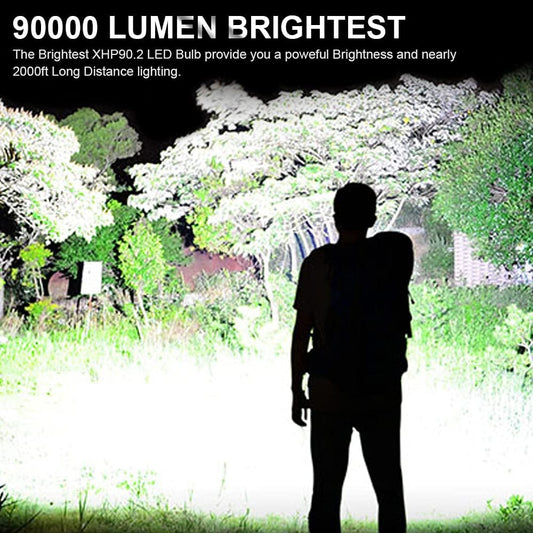 Lampe torche tactique rechargeable à LED et laser 9000 lumens