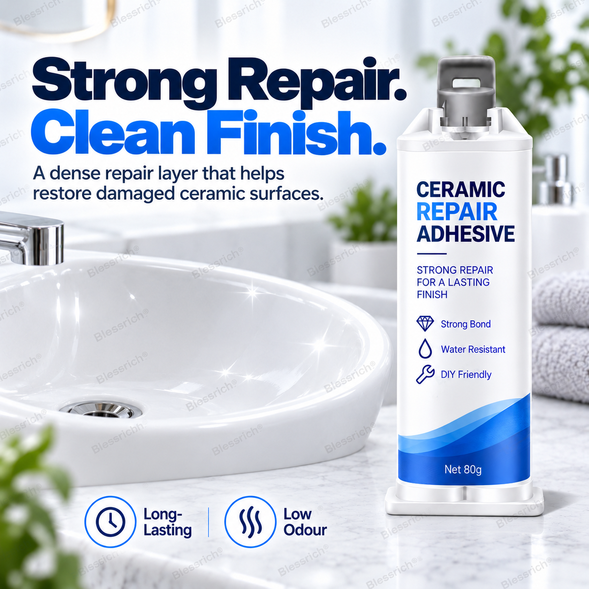 ✨ Donnez une seconde vie à vos surfaces abîmées ! 🛠️ Pâte de réparation pour céramique : toilettes, lavabos, baignoires, carrelage et marbre 🚽🚰🛁