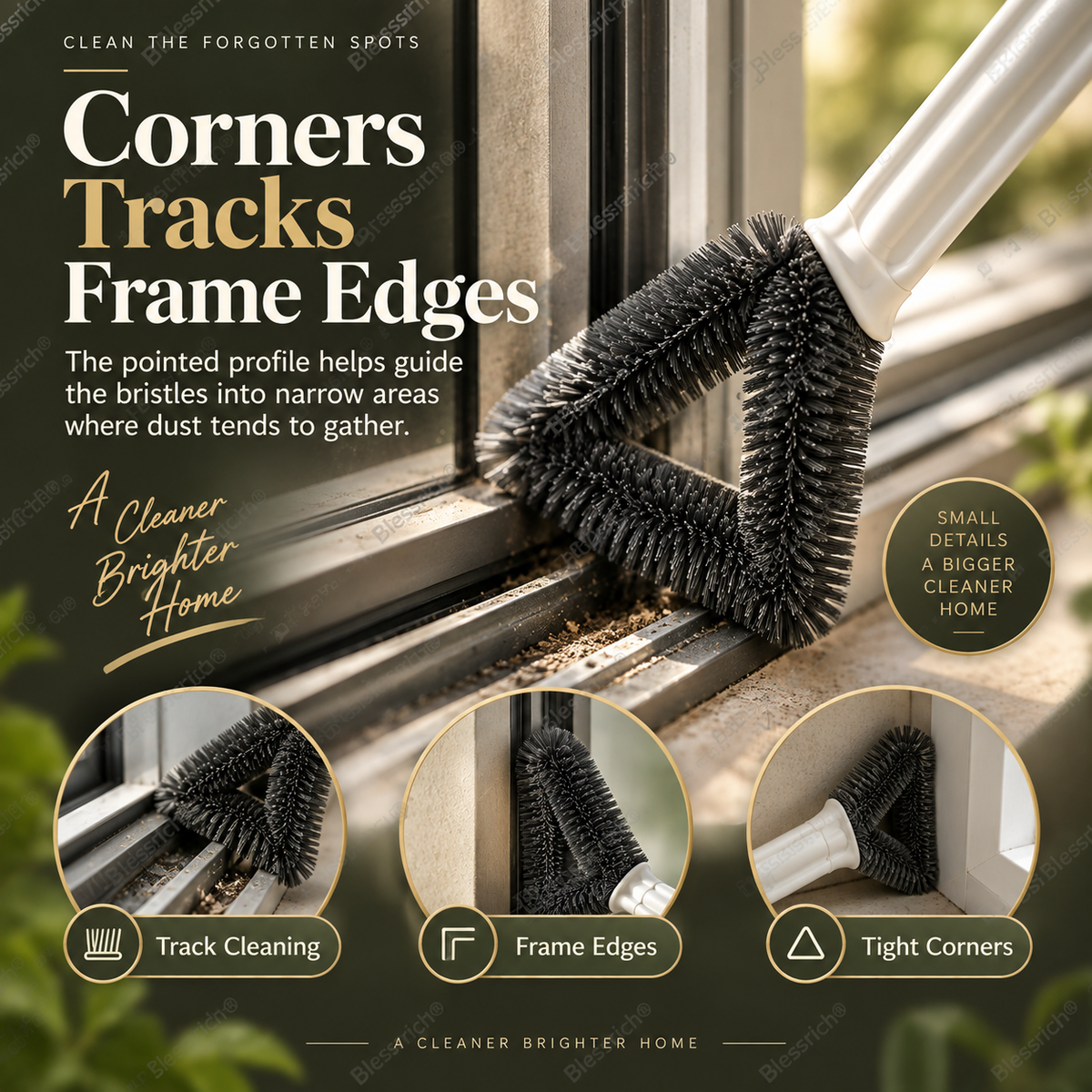 Brosse triangulaire pour nettoyer les écrans