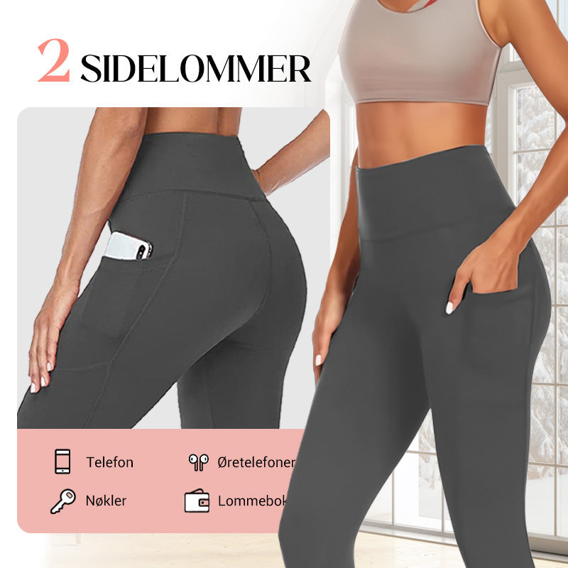 Leggings de yoga à taille haute avec renfort au niveau des fesses, contrôle abdominal et poche latérale