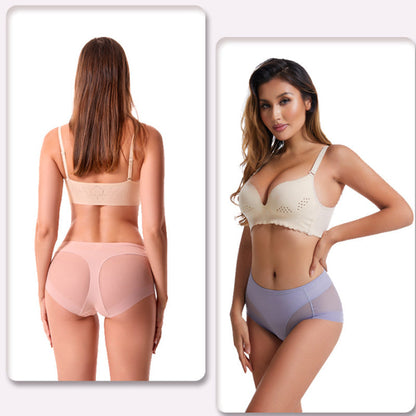 🎁(4 pièces) Achetez-en 1 et obtenez-en 3 gratuitement ⏳Slip moulant taille haute en soie glacée sans couture