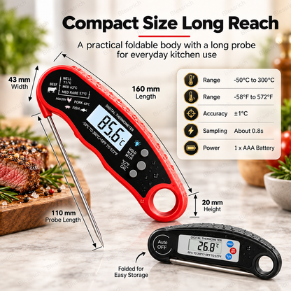 Thermomètre numérique à lecture instantanée pour viande