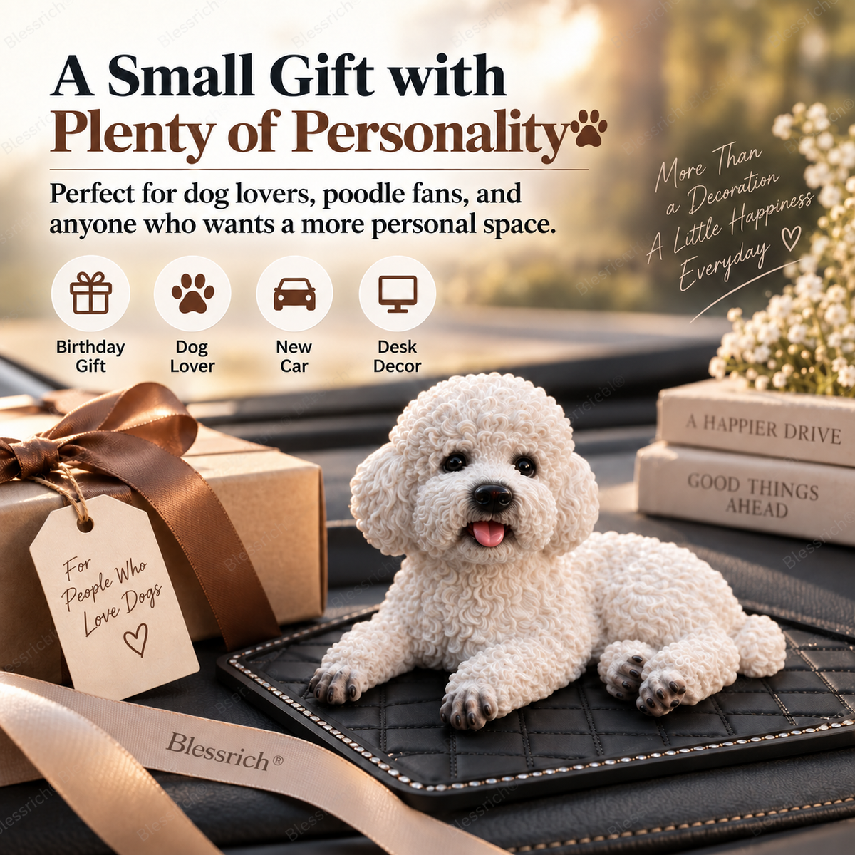 Décoration de voiture « Caniche » – La touche la plus mignonne pour votre tableau de bord 🐶✨